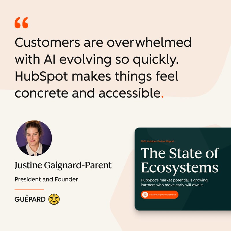 Guepard dans le rapport State of Ecosystems d'HubSpot